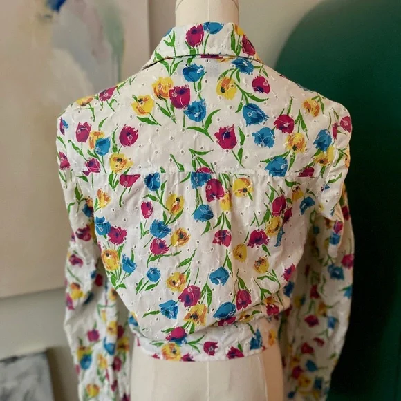 Vintage‎ Eyelet Embroidered Shirt Jacket - Picture 2 of 6